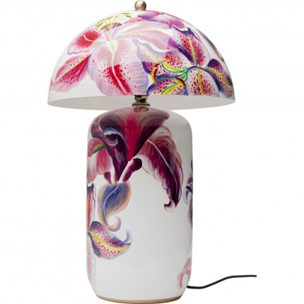 Table Lamp lillies pink Kare Design