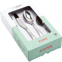 Ménagère 16 pièces en acier argenté - Arista - Kare Design