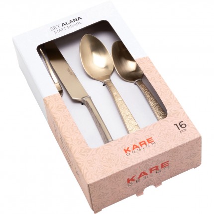 Cutlery Alana gold (16-part) Kare Design