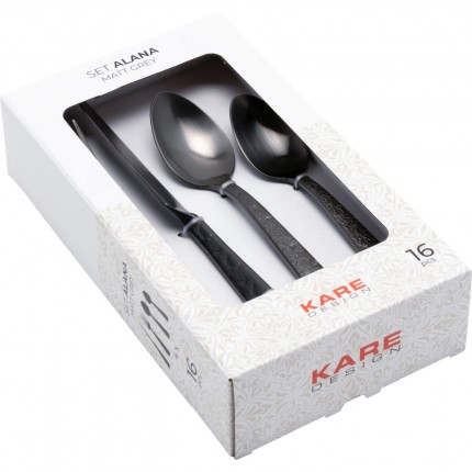 Bestek Alana antraciet (16-part) Kare Design
