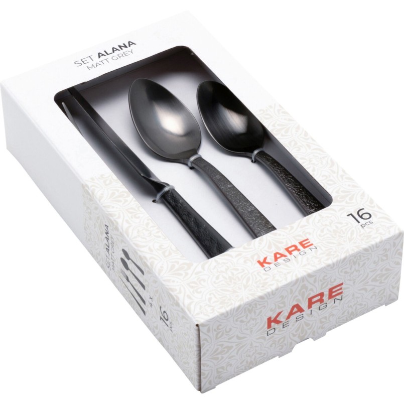 Bestek Alana antraciet (16-part) Kare Design