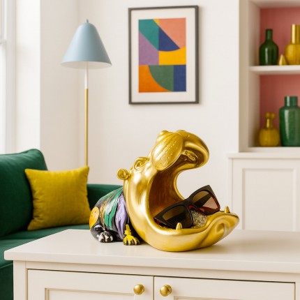 Bowl gold hippopotamus paint drips Kare Design