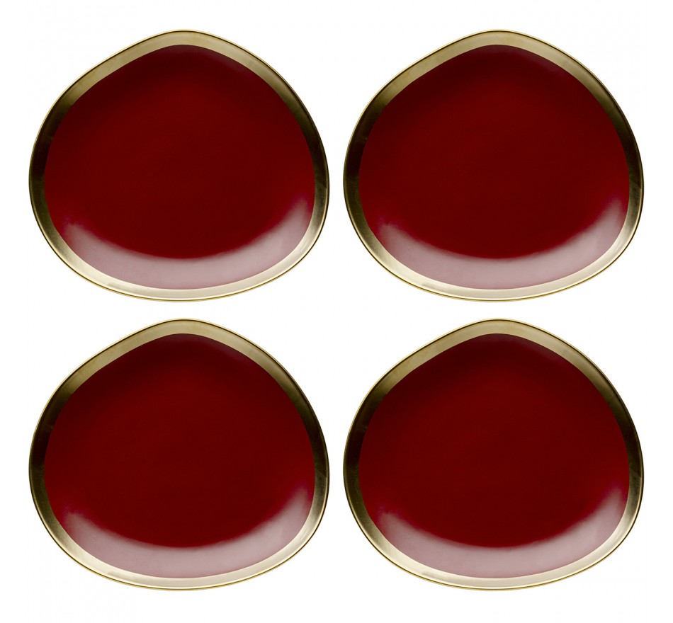 Plate Deep Vibrations Ø19cm red (4/set) Kare Design