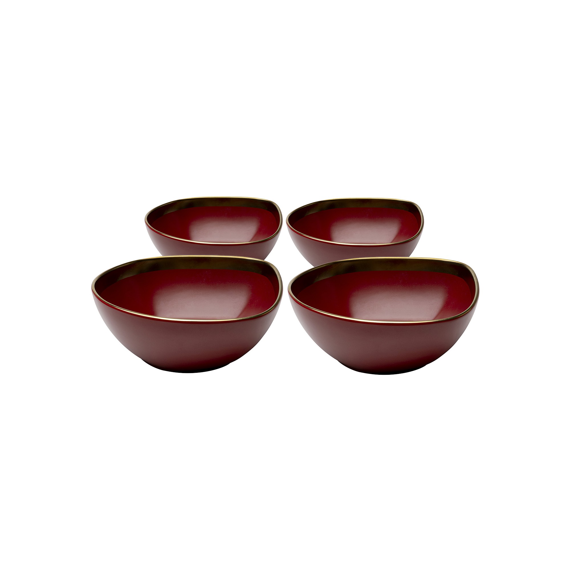 Kommen Vibrations Ø19cm rood (4/set) Kare Design