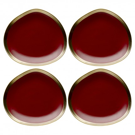 Borden Vibrations Ø21cm rood (4/set) Kare Design