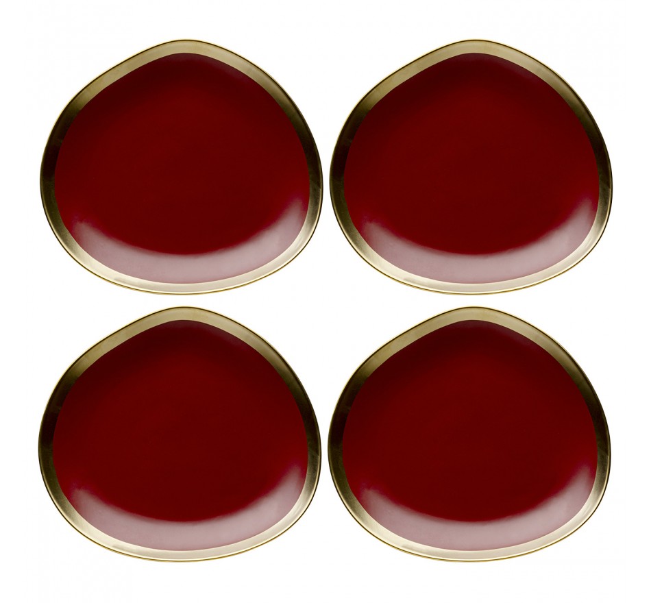 Assiettes Vibrations 21cm rouges set de 4 Kare Design