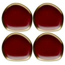 Plate Vibrations Ø27cm red (4/set) Kare Design