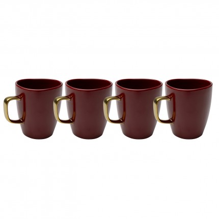 Mugs Vibrations rouges set de 4 Kare Design