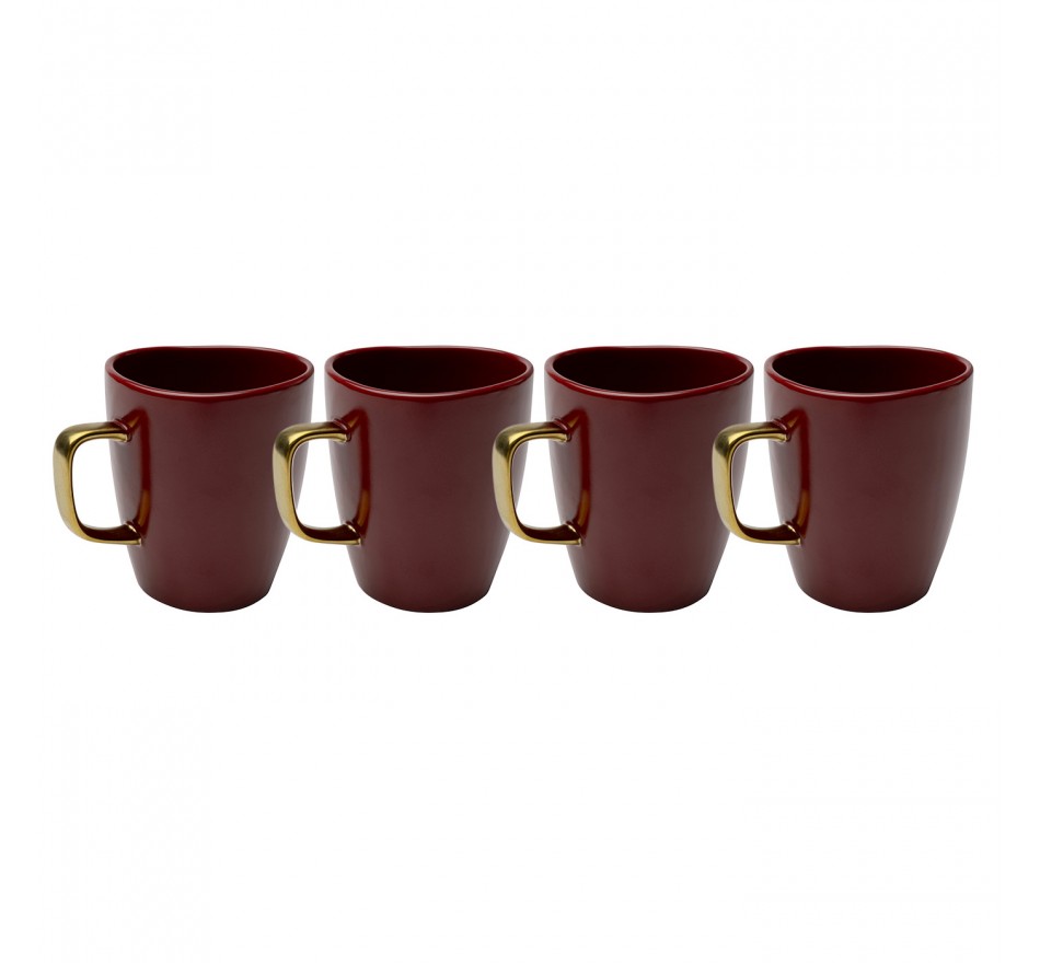 Mugs Vibrations rouges set de 4 Kare Design
