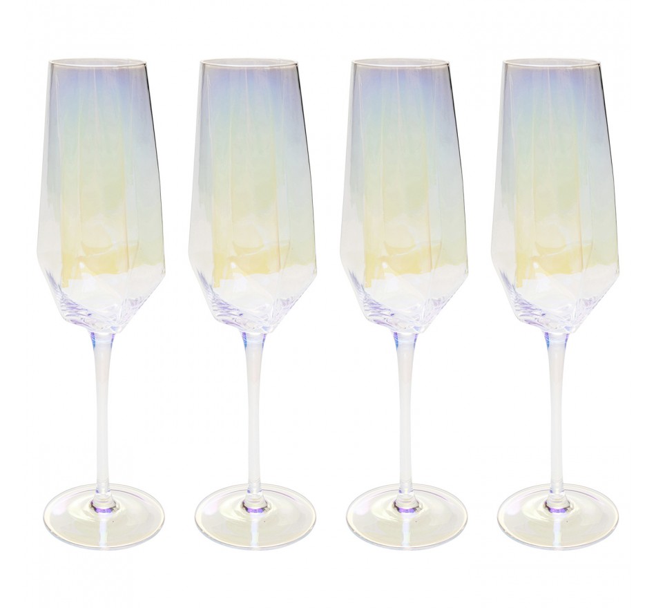 Champagneglazen Diamond (4/set) Kare Design