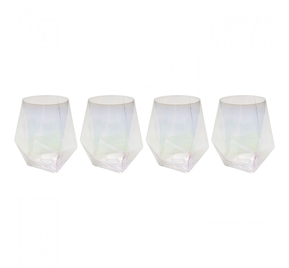 Water Glass Diamond 12cm (4/set) Kare Design