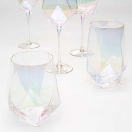 Water Glass Diamond 12cm (4/set) Kare Design