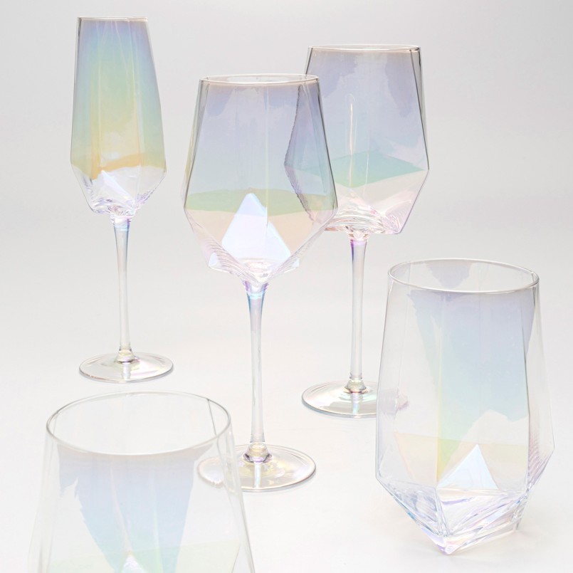 Red Wine Glass Diamond (4/set) Kare Design