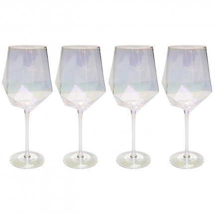 Red Wine Glass Diamond (4/set) Kare Design