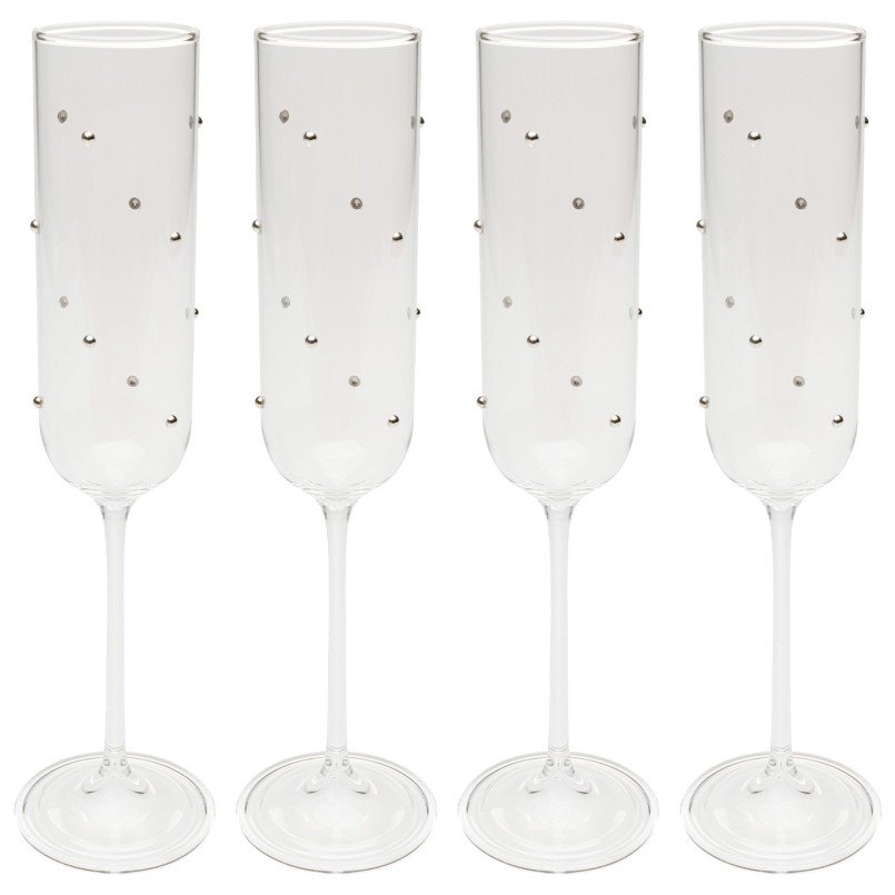 Champagneglazen Glam Dots zilver (4/set) Kare Design