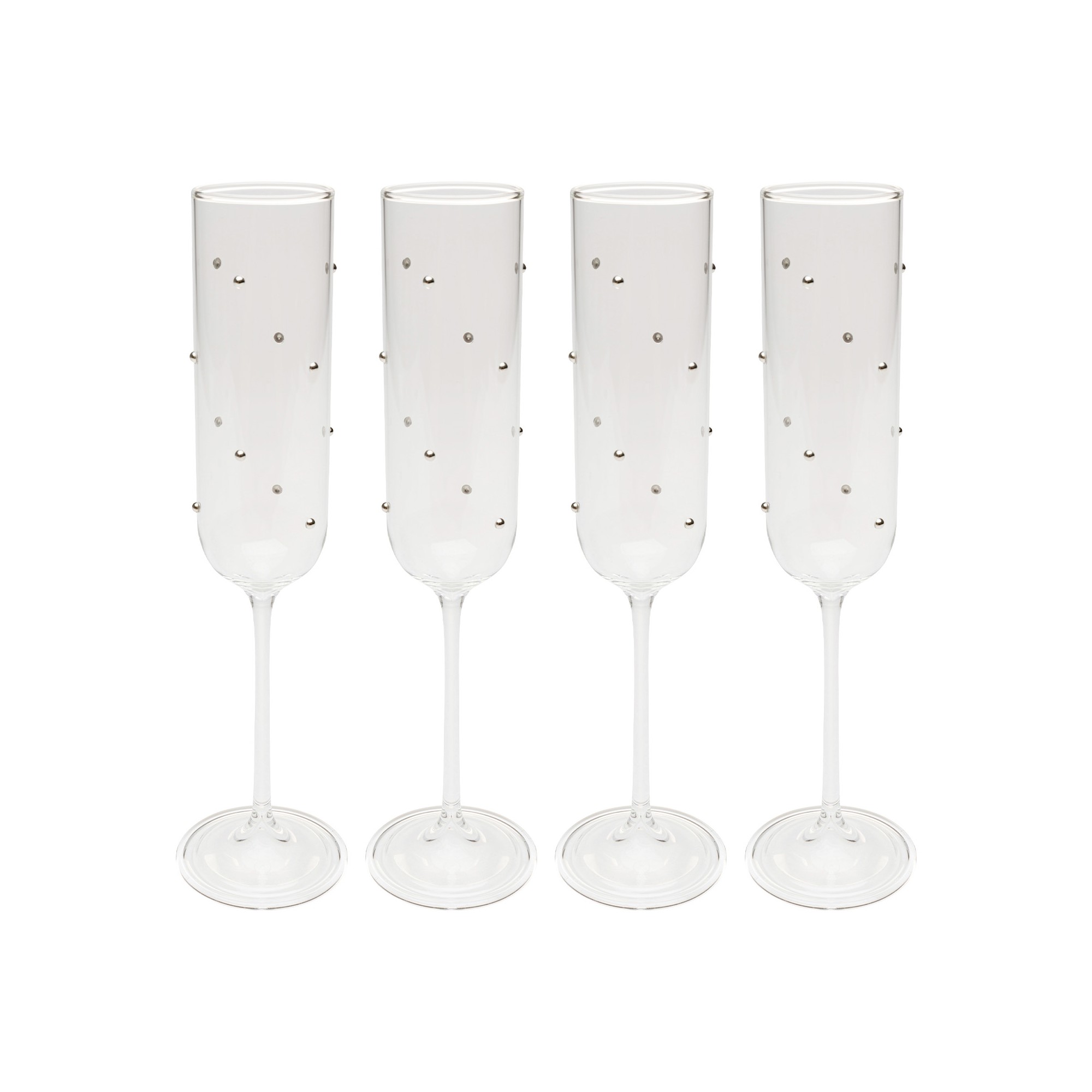 Champagneglazen Glam Dots zilver (4/set) Kare Design