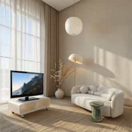 TV Board Lounge on wheels cream Kare Design