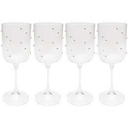Wine Glass Glam Dots silver (4/set) Kare Design
