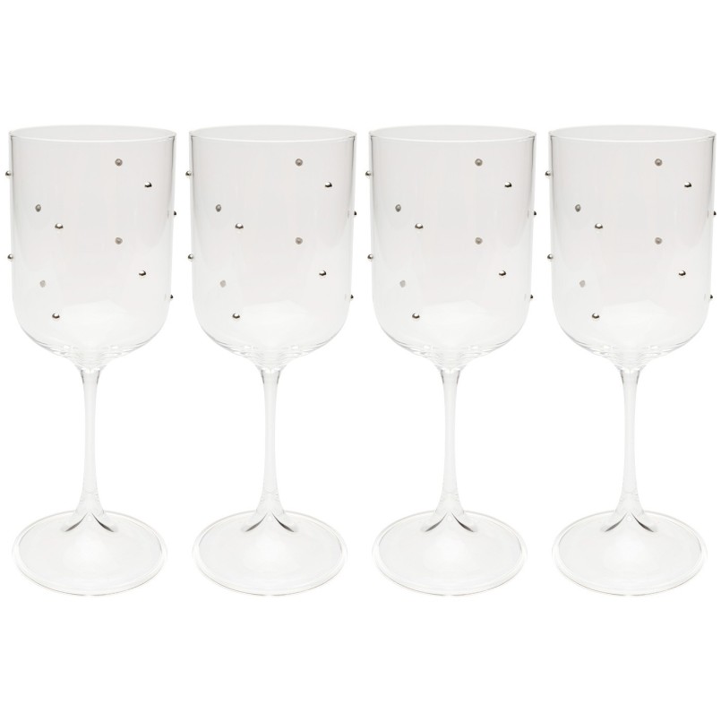 Wijnglazen Glam Dots zilver (4/set) Kare Design