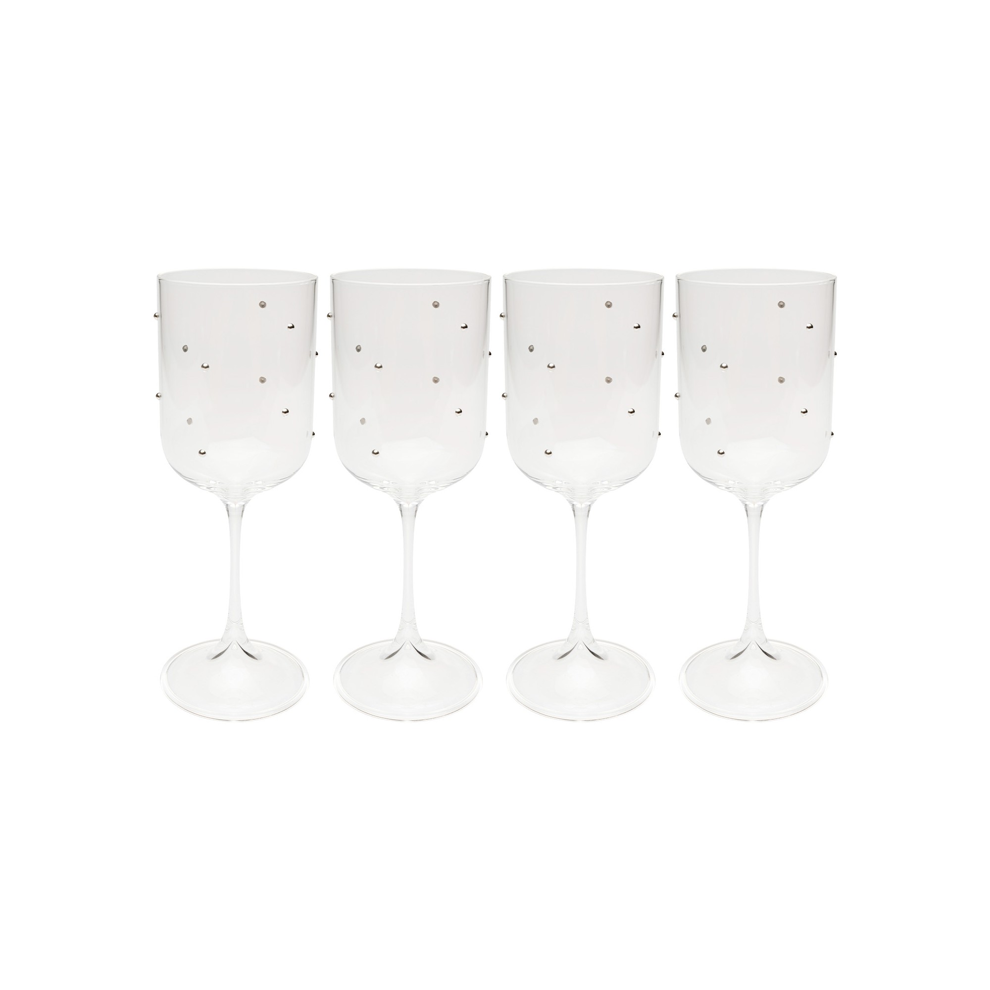 Wijnglazen Glam Dots zilver (4/set) Kare Design