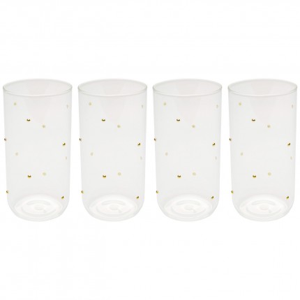 Waterglazen hoog Glam Dots goud (4/set) Kare Design