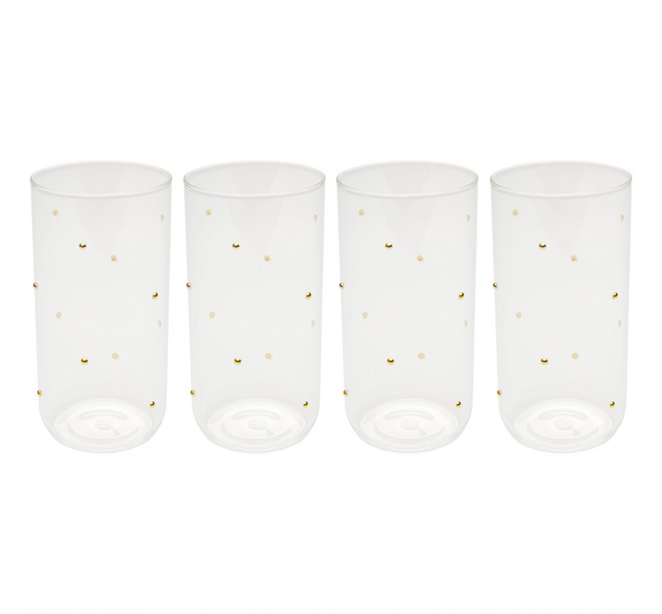 High Water Glass Glam Dots gold (4/set) Kare Design