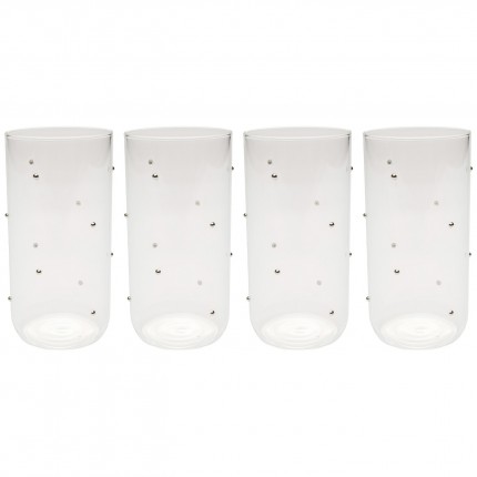 Waterglazen hoog Glam Dots zilver (4/set) Kare Design