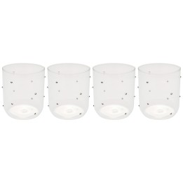 Water Glass Glam Dots silver (4/set) Kare Design