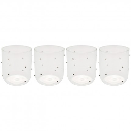 Waterglazen Glam Dots zilver (4/set) Kare Design