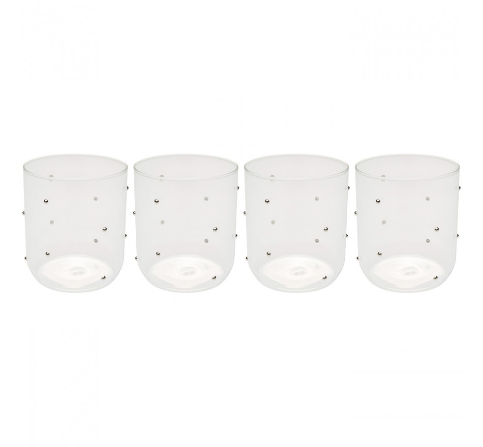 Waterglazen Glam Dots zilver (4/set) Kare Design