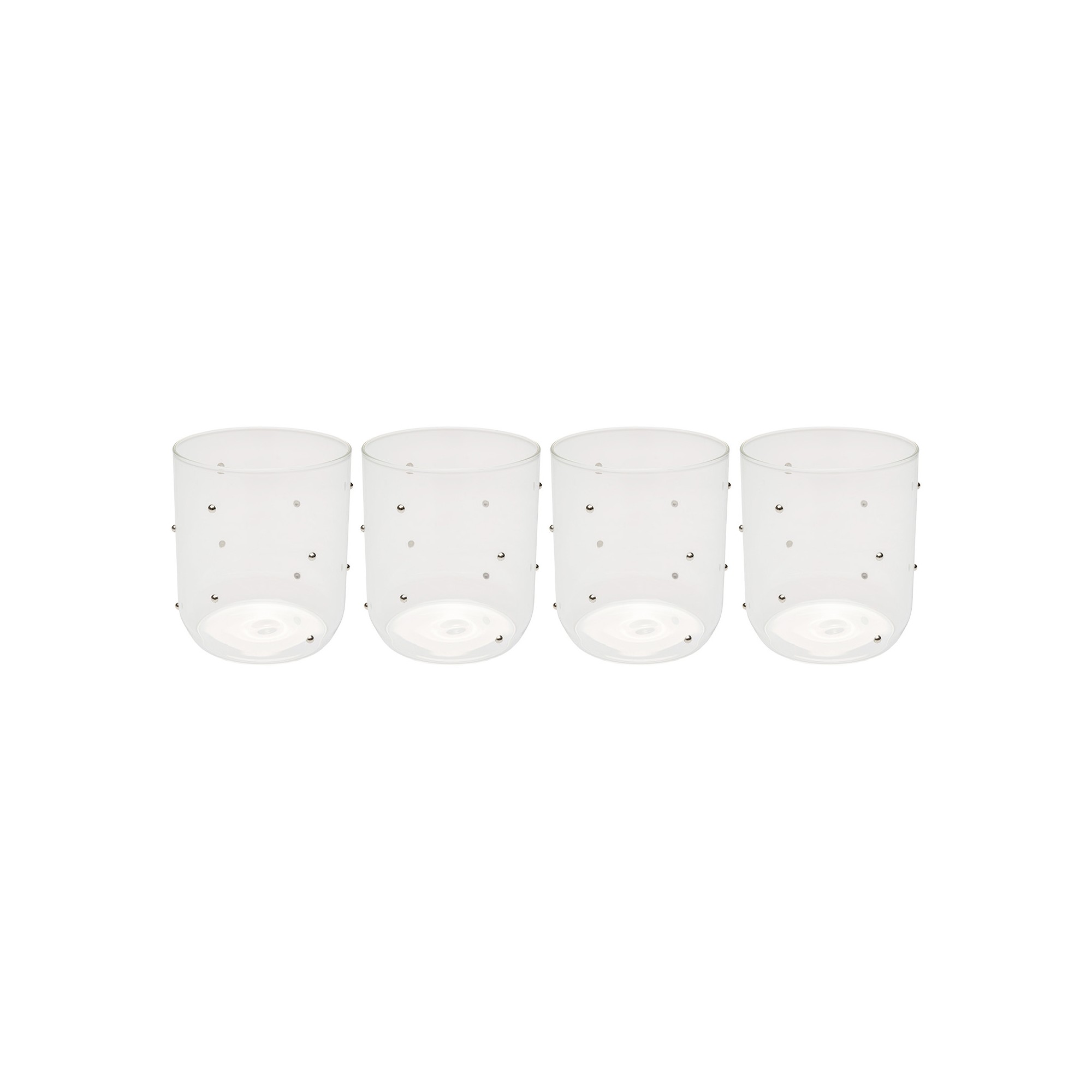 Waterglazen Glam Dots zilver (4/set) Kare Design