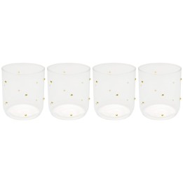 Verres à eau à pois dorés en relief - Glam Dots - Kare Design