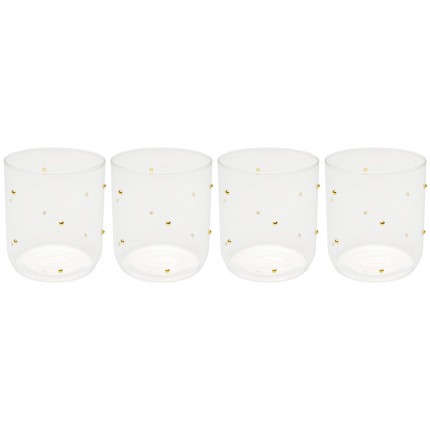 Waterglazen Glam Dots goud (4/set) Kare Design