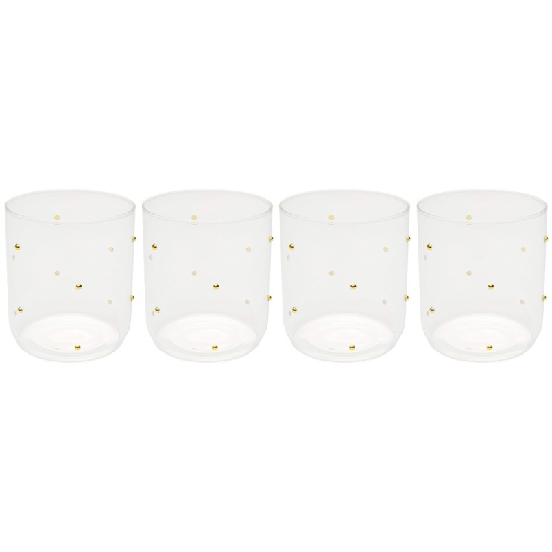 Verres à eau à pois dorés en relief - Glam Dots - Kare Design