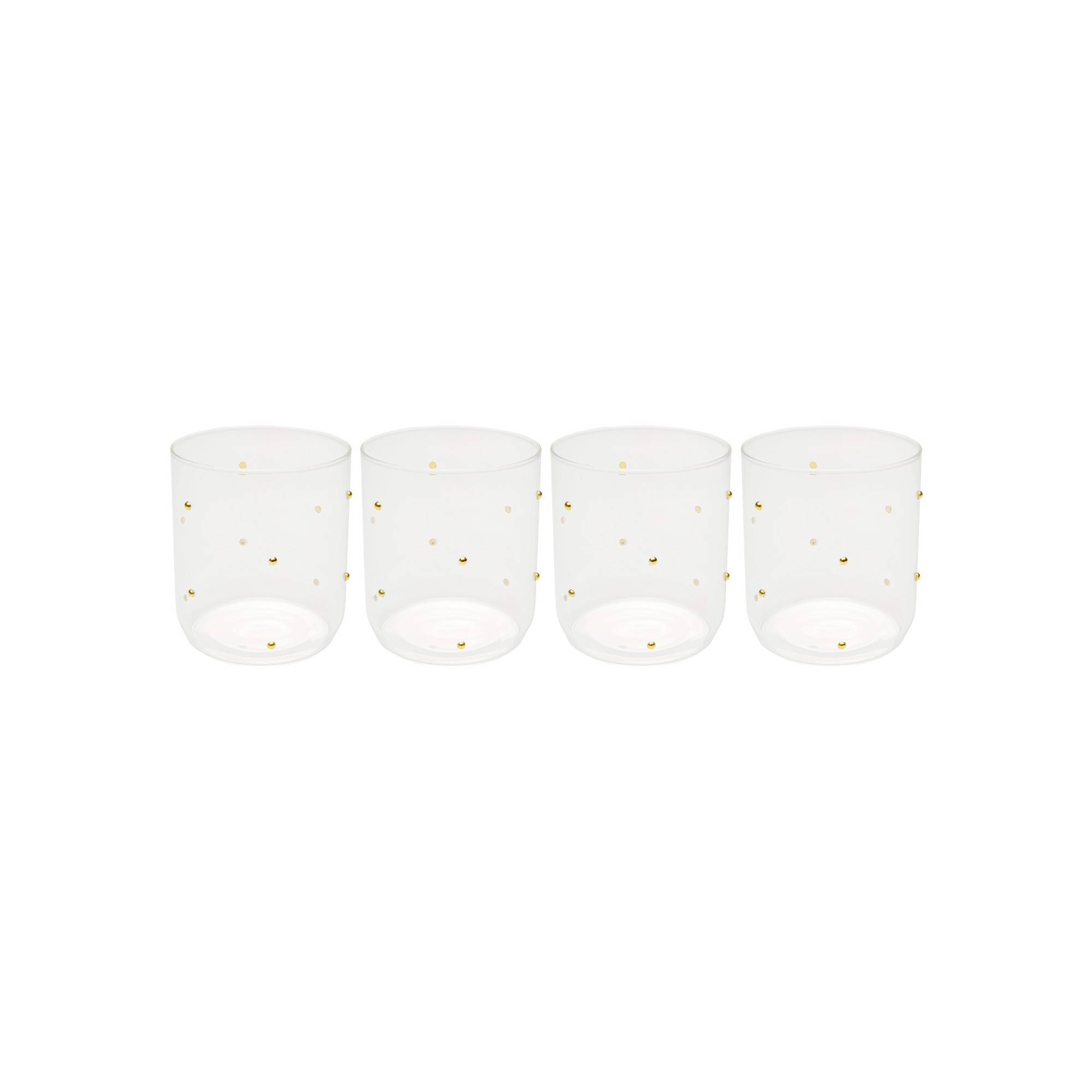Verres à eau Glam Dots dorés set de 4 Kare Design