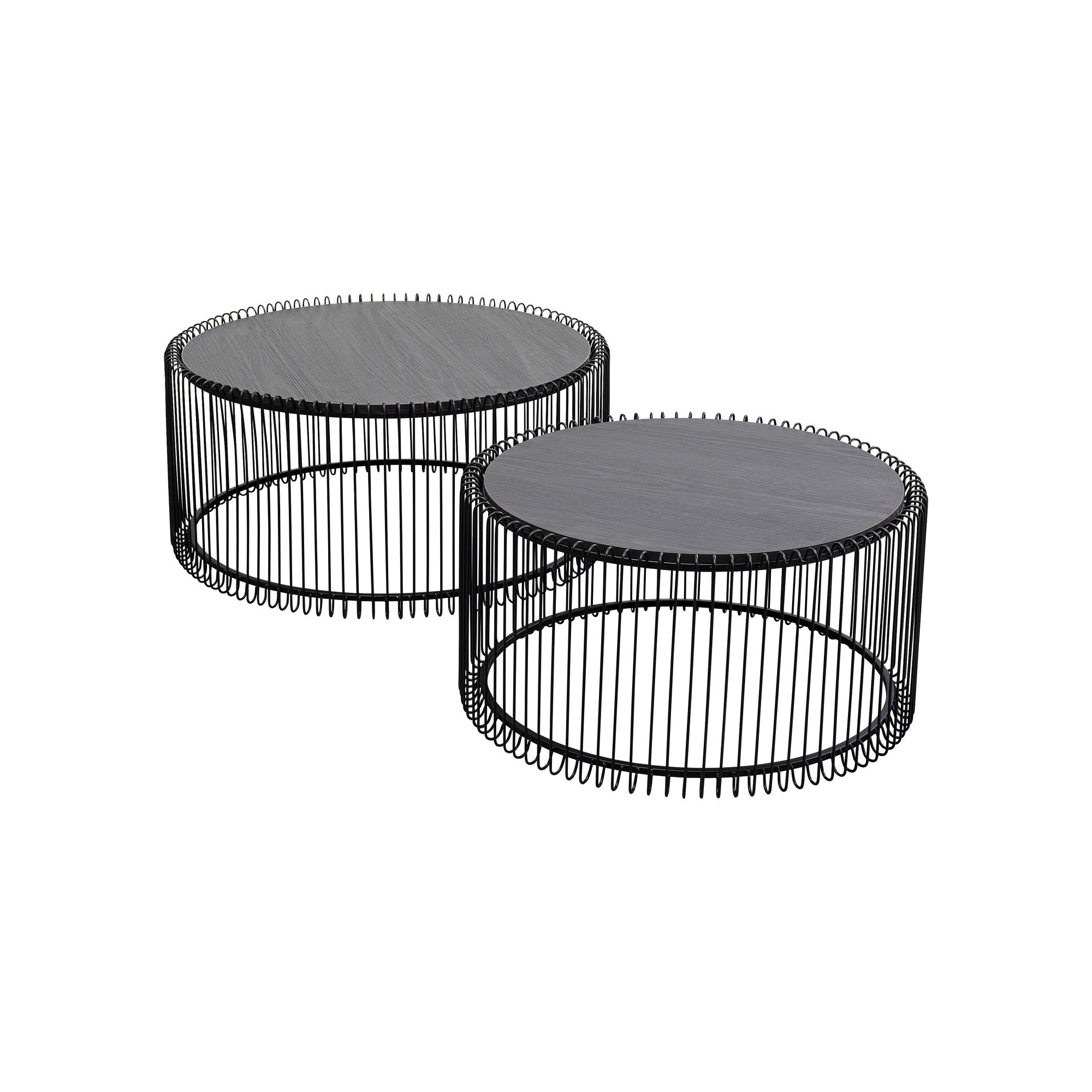 Table basse Wire noire bois (2/Set)