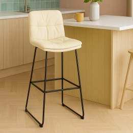 Barkruk in crème-imitatie - Daria - Kare Design