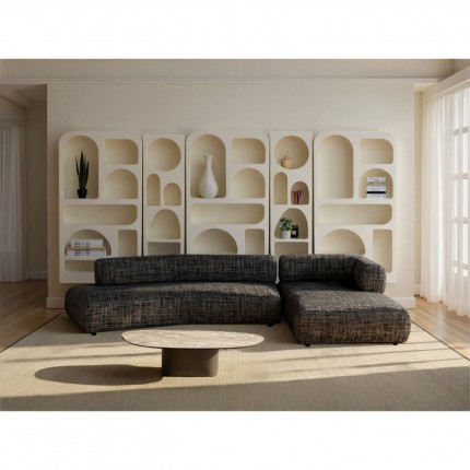 Canapé d'angle Bow droite noir et blanc Kare Design