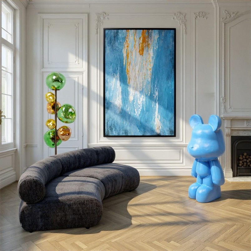 Tableau encadré abstrait bleu - Artistas - Kare Design