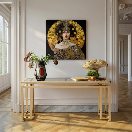 Tableau en verre femme Art Nouveau 80x80cm Kare Design