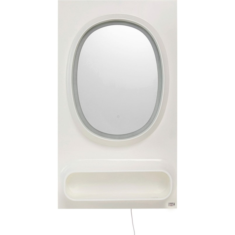 Miroir mural Aero LED blanc 80x141cm