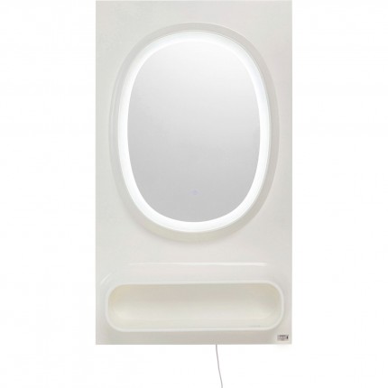 Miroir Aero LED 141x80cm blanc Kare Design