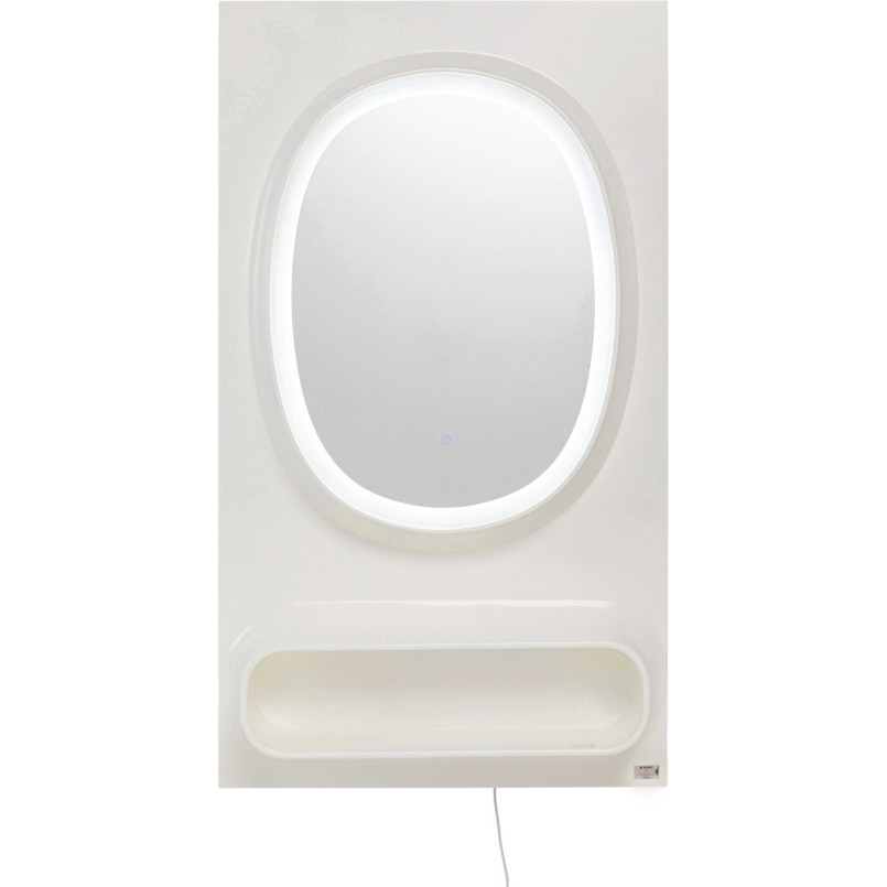 Miroir mural Aero LED blanc 80x141cm