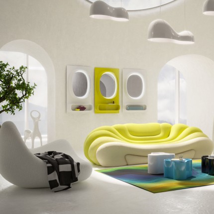 Mirror Aero LED 141x80cm white Kare Design