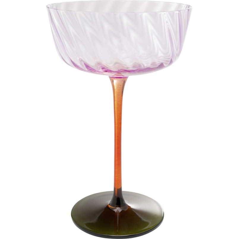 Verre à champagne Twist 18cm ass.
