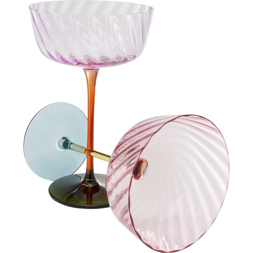 Verre à champagne Twist 18cm ass.