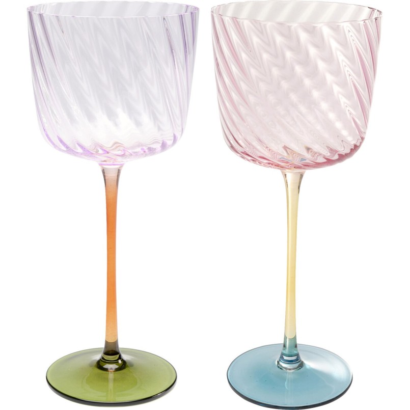 Verre à vin Twist 22cm ass.