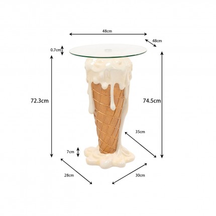 Bar Table icecream vanilla Ø48cm Kare Design