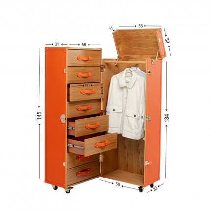 Wardrobe Trunk Monaco orange Kare Design