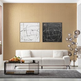 Tableau abstrait blanc et noir - Sketch - Kare Design
